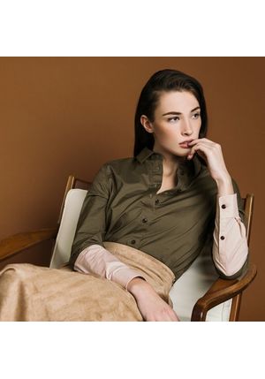 The Hand Dipped Shirt - Matte Olive/Dusty Blush